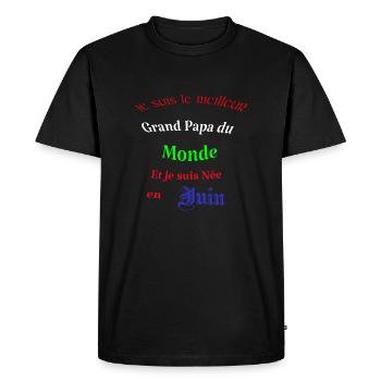 Le meilleur Grand Papa du monde - T-shirt Premium bio Homme - noir - Devant - Nico (187cm)