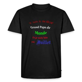 Le meilleur Grand Papa du monde - T-shirt Premium bio Homme - noir - Devant - Nico (187cm)