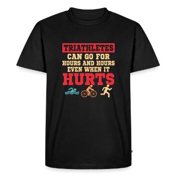 Triathletes can go for hours and hours Triathlon - Men's Premium Organic T-Shirt - black - Front - Nico (187cm)