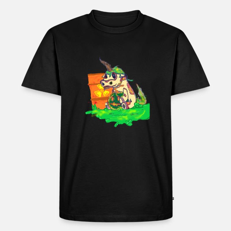 Atom Einhorn - Männer Premium Bio T-Shirt - Schwarz