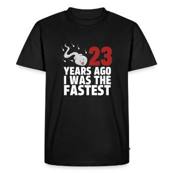 23 Years Ago I Was The Fastest - Men's Premium Organic T-Shirt - black - Front - Nico (187cm)