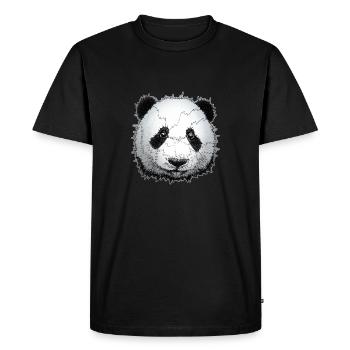 Panda - cool panda bear - unique design - Men's Premium Organic T-Shirt - black - Front - Nico (187cm)