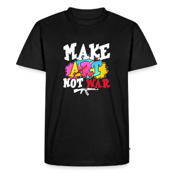 Make Art Not War Education Professeur d’art - T-shirt Premium bio Homme - noir - Devant - Nico (187cm)