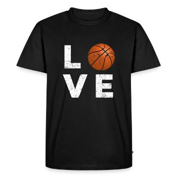 Basketball amour - T-shirt Premium bio Homme - noir - Devant - Nico (187cm)