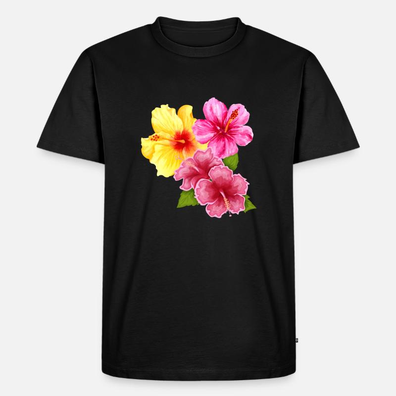 Hawai Aloha Blumen - Männer Premium Bio T-Shirt - Schwarz