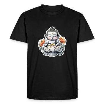 bébé Bouddha - meditation yoga relaxation - T-shirt Premium bio Homme - noir - Devant - Nico (187cm)