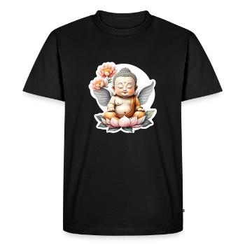 bébé Bouddha - meditation yoga relaxation - T-shirt Premium bio Homme - noir - Devant - Nico (187cm)