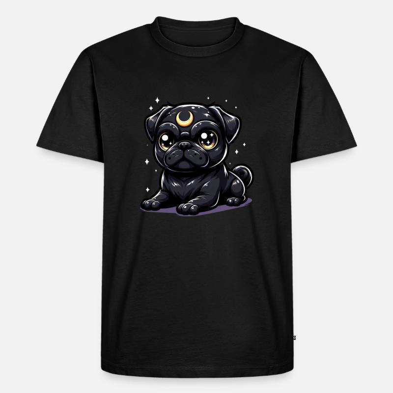 Mondhüter Mops - Männer Premium Bio T-Shirt - Schwarz