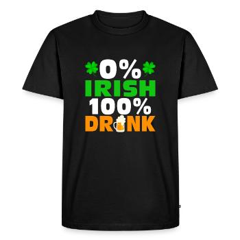 0 % Irish 100 % Drunk - Men's Premium Organic T-Shirt - black - Front - Nico (187cm)