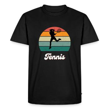 Légende du tennis rétro - T-shirt Premium bio Homme - noir - Devant - Nico (187cm)
