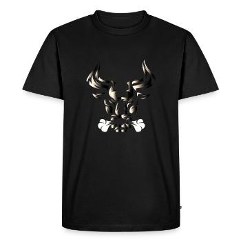 Bull Bull Head Head Logo Steak Beast Gym Horn - Men's Premium Organic T-Shirt - black - Front - Nico (187cm)