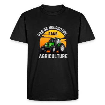 Pas de nourriture sans agriculture - T-shirt Premium bio Homme - noir - Devant - Nico (187cm)