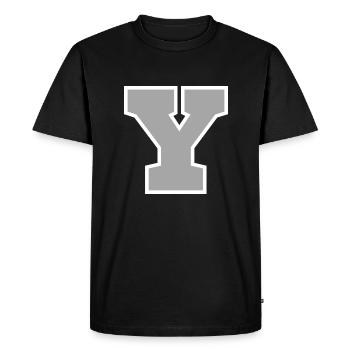 Lettre y sport - T-shirt Premium bio Homme - noir - Devant - Nico (187cm)