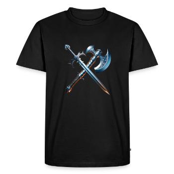 Medieval Weapons - Sword & Axe - Men's Premium Organic T-Shirt - black - Front - Nico (187cm)