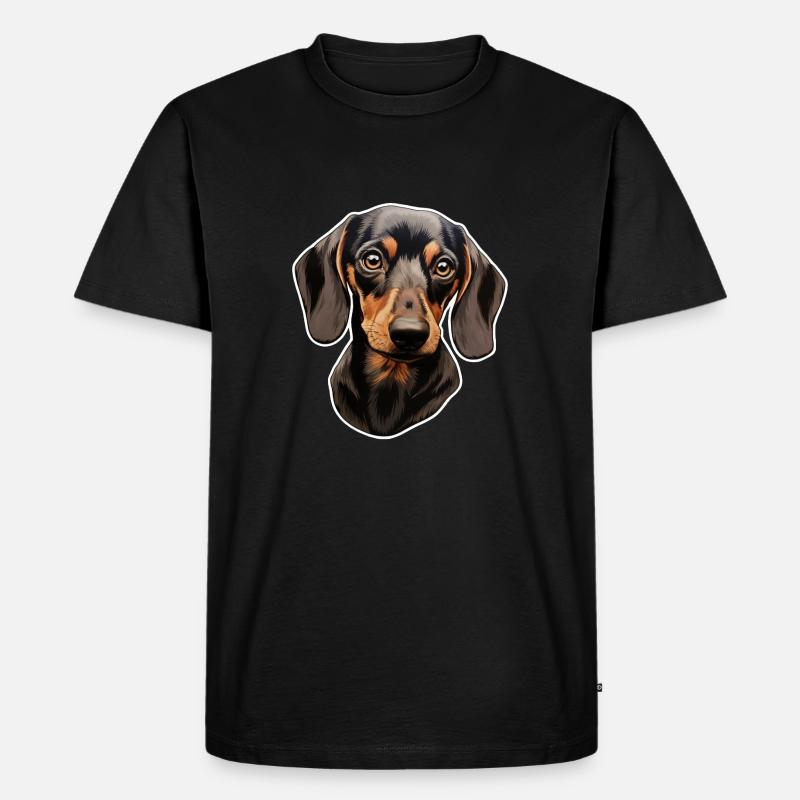 Dackel oder Dachshund - Männer Premium Bio T-Shirt - Schwarz