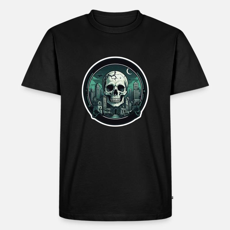 Skull - Männer Premium Bio T-Shirt - Schwarz