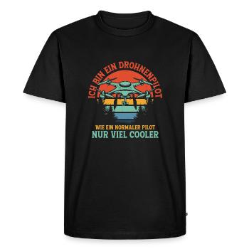 Je suis un pilote de drone Quadricoptère Drone RC - T-shirt Premium bio Homme - noir - Devant - Nico (187cm)
