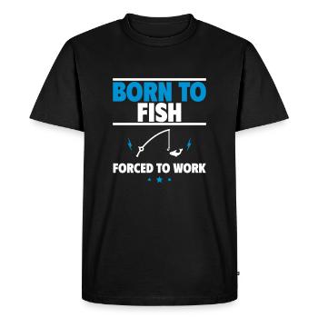 Born to Fish – La devise ultime du pêcheur - T-shirt Premium bio Homme - noir - Devant - Nico (187cm)