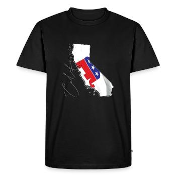 Drapeau républicain dans la carte de l’État de Californie CA - T-shirt Premium bio Homme - noir - Devant - Nico (187cm)