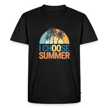 choose summer - vacances d'été - T-shirt Premium bio Homme - noir - Devant - Nico (187cm)