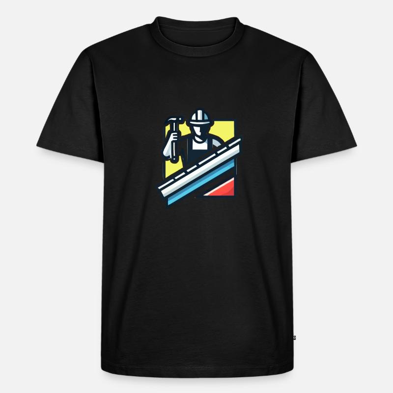 Dachdecker Symbol - Männer Premium Bio T-Shirt - Schwarz
