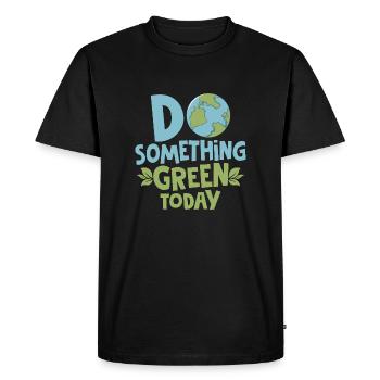 Do Something Green Today Earth Day Planet - Men's Premium Organic T-Shirt - black - Front - Nico (187cm)