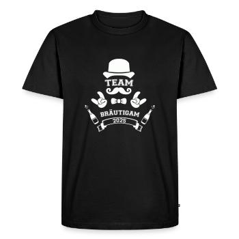 Team Groom 2025 - Men's Premium Organic T-Shirt - black - Front - Nico (187cm)