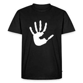 hand - Men's Premium Organic T-Shirt - black - Front - Nico (187cm)