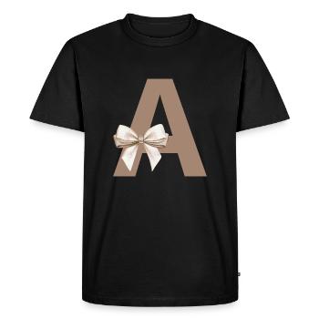 Lettre A Nœud - T-shirt Premium bio Homme - noir - Devant - Nico (187cm)