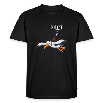 Un pilote pilote un accident d’avion - T-shirt Premium bio Homme - noir - Devant - Nico (187cm)
