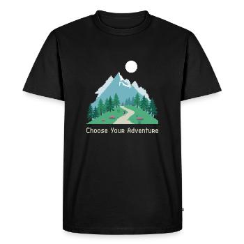 Retro Gaming Adventure - Men's Premium Organic T-Shirt - black - Front - Nico (187cm)