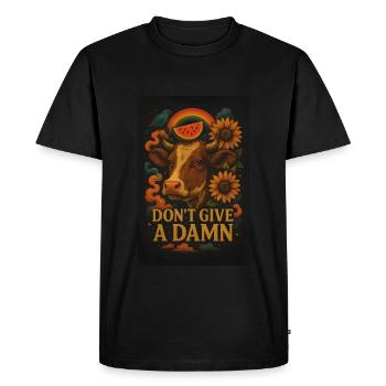 Conception de vache – Ne vous en souciez pas - T-shirt Premium bio Homme - noir - Devant - Nico (187cm)