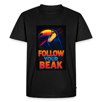 Suivez votre bec - Conception d’animaux amusants - T-shirt Premium bio Homme - noir - Devant - Nico (187cm)