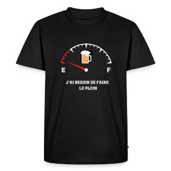 J ai besoin de Faire le plein - T-shirt Premium bio Homme - noir - Devant - Nico (187cm)