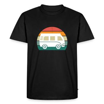 Camping-car rétro - T-shirt Premium bio Homme - noir - Devant - Nico (187cm)