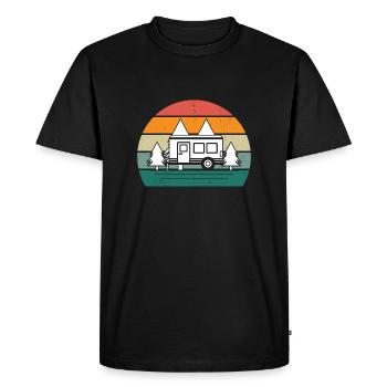 Camping Rétro Nature - T-shirt Premium bio Homme - noir - Devant - Nico (187cm)