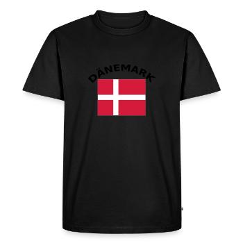 Denmark, Denmark, flag, flag - Men's Premium Organic T-Shirt - black - Front - Nico (187cm)