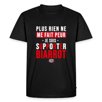 Rugby Biarritz cadeau supporter biarrot BO - T-shirt Premium bio Homme - noir - Devant - Nico (187cm)