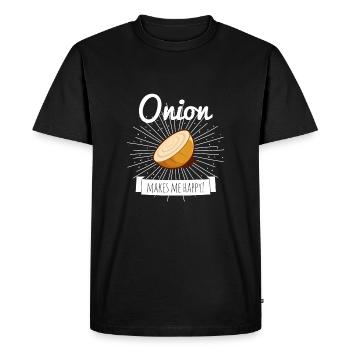 Oignon - T-shirt Premium bio Homme - noir - Devant - Nico (187cm)