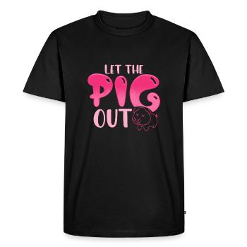 Laissez sortir le cochon. - T-shirt Premium bio Homme - noir - Devant - Nico (187cm)