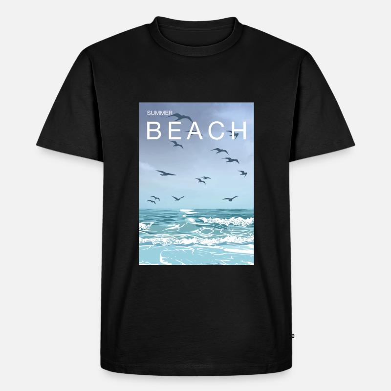 Beach - Männer Premium Bio T-Shirt - Schwarz