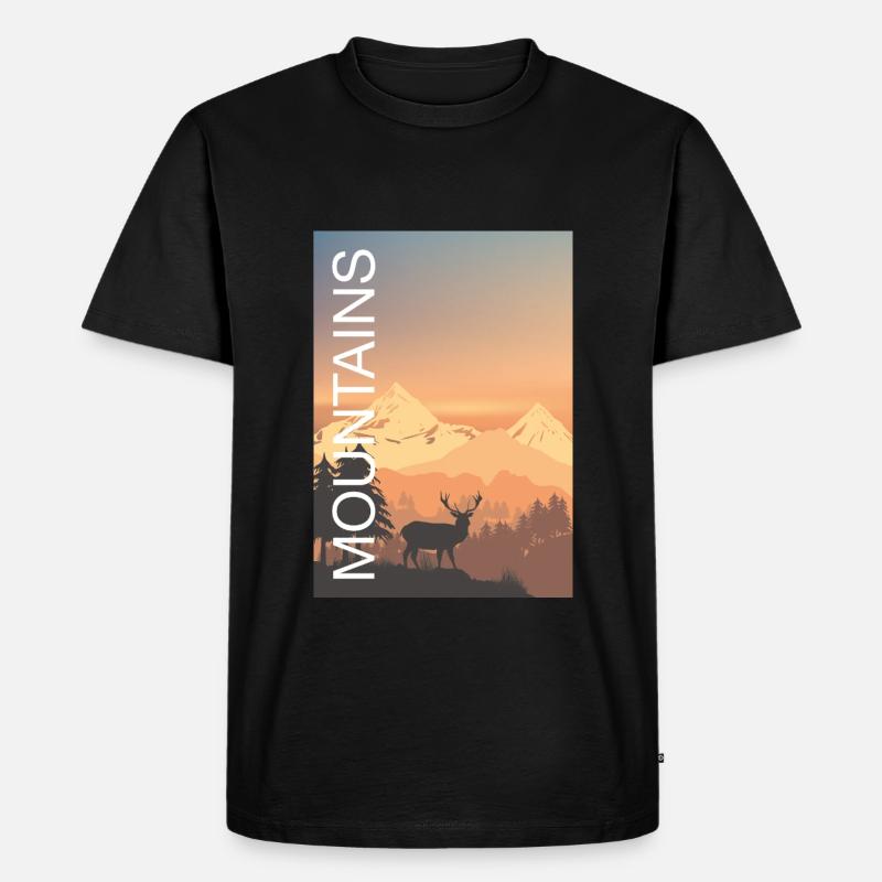 Mountains - Männer Premium Bio T-Shirt - Schwarz