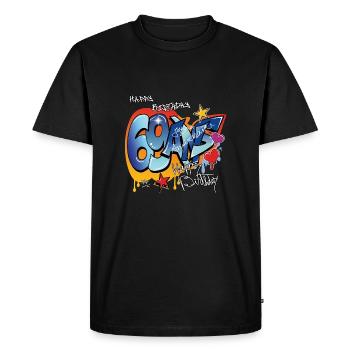 69 ans - T-shirt Premium bio Homme - noir - Devant - Nico (187cm)