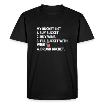 Bucket List Buy Bucket Buy Wine Fill Bucket With - Men's Premium Organic T-Shirt - black - Front - Nico (187cm)