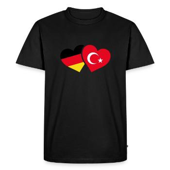 Allemagne Drapeau Turquie Coeur Amour - T-shirt Premium bio Homme - noir - Devant - Nico (187cm)