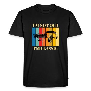 Je ne suis pas vieux, je suis une voiture classique - T-shirt Premium bio Homme - noir - Devant - Nico (187cm)