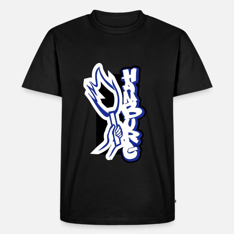 hamburg_pyro - Männer Premium Bio T-Shirt - Schwarz