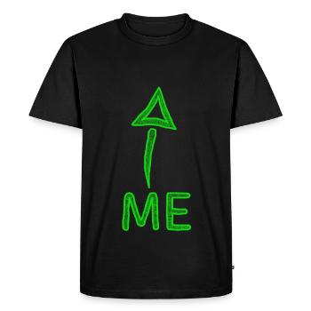 Moi avec flèche - T-shirt Premium bio Homme - noir - Devant - Nico (187cm)