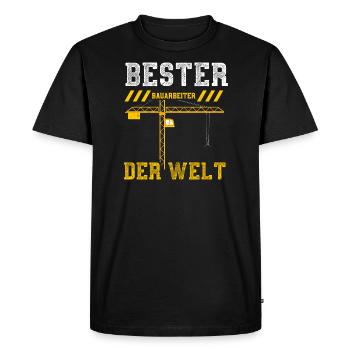 Bester Bauarbeiter Der Welt - Männer Premium Bio T-Shirt - Schwarz - Vorne - Nico (187cm)