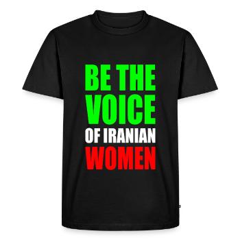 Be the voice of iranian women iran - T-shirt Premium bio Homme - noir - Devant - Nico (187cm)